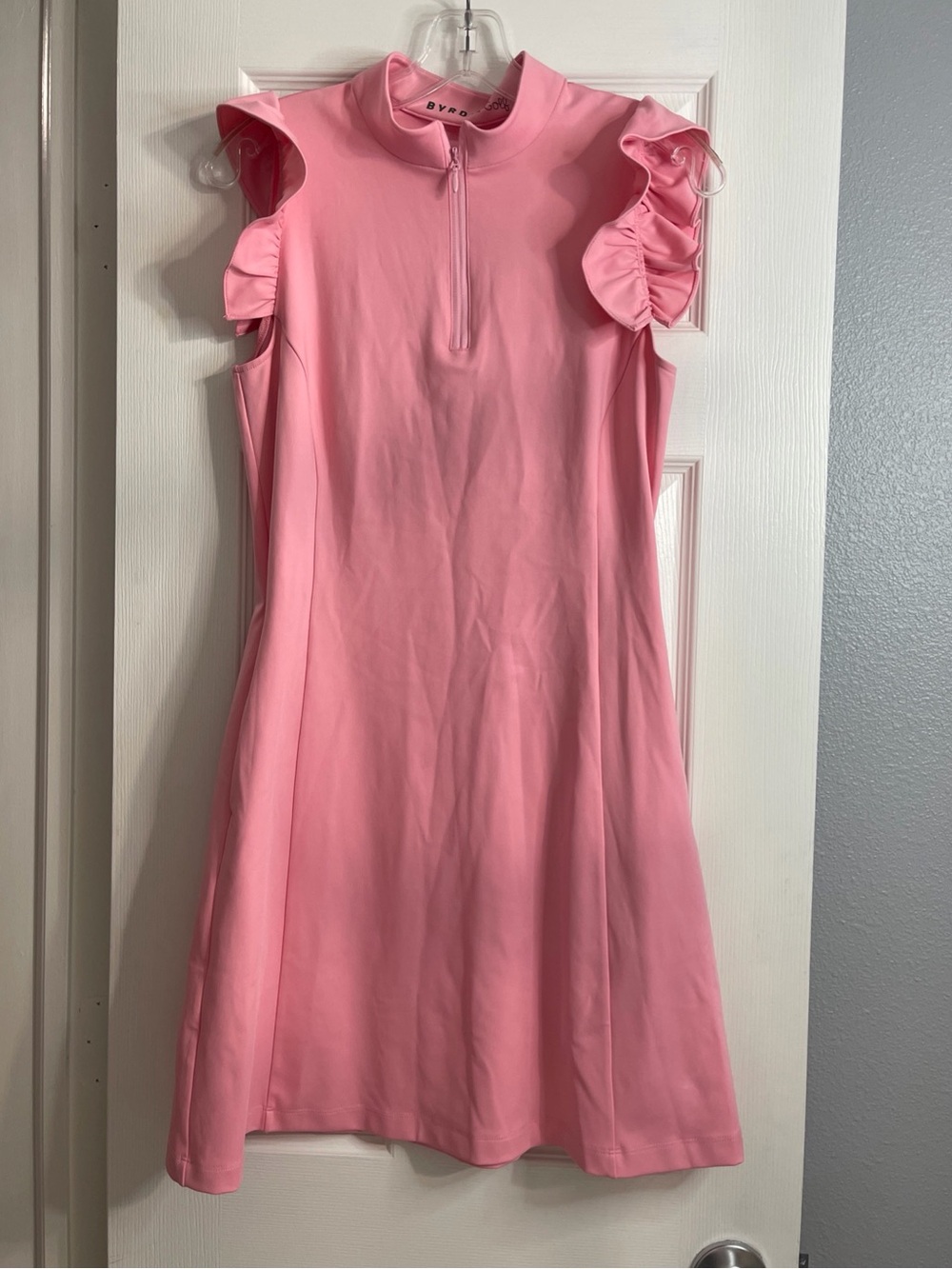 Byrdie Golf Social Wear Flutter Sleeve Athletic Dress Pink Sz Small